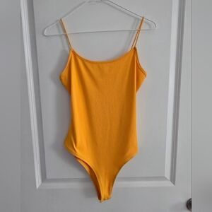 SHEIN Sunflower Yellow Spaghetti Strap Bodysuit